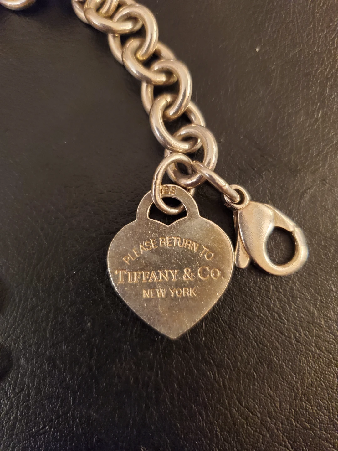 Tiffany & Co. Sterling Silver Heart Tag Charm Bracelet