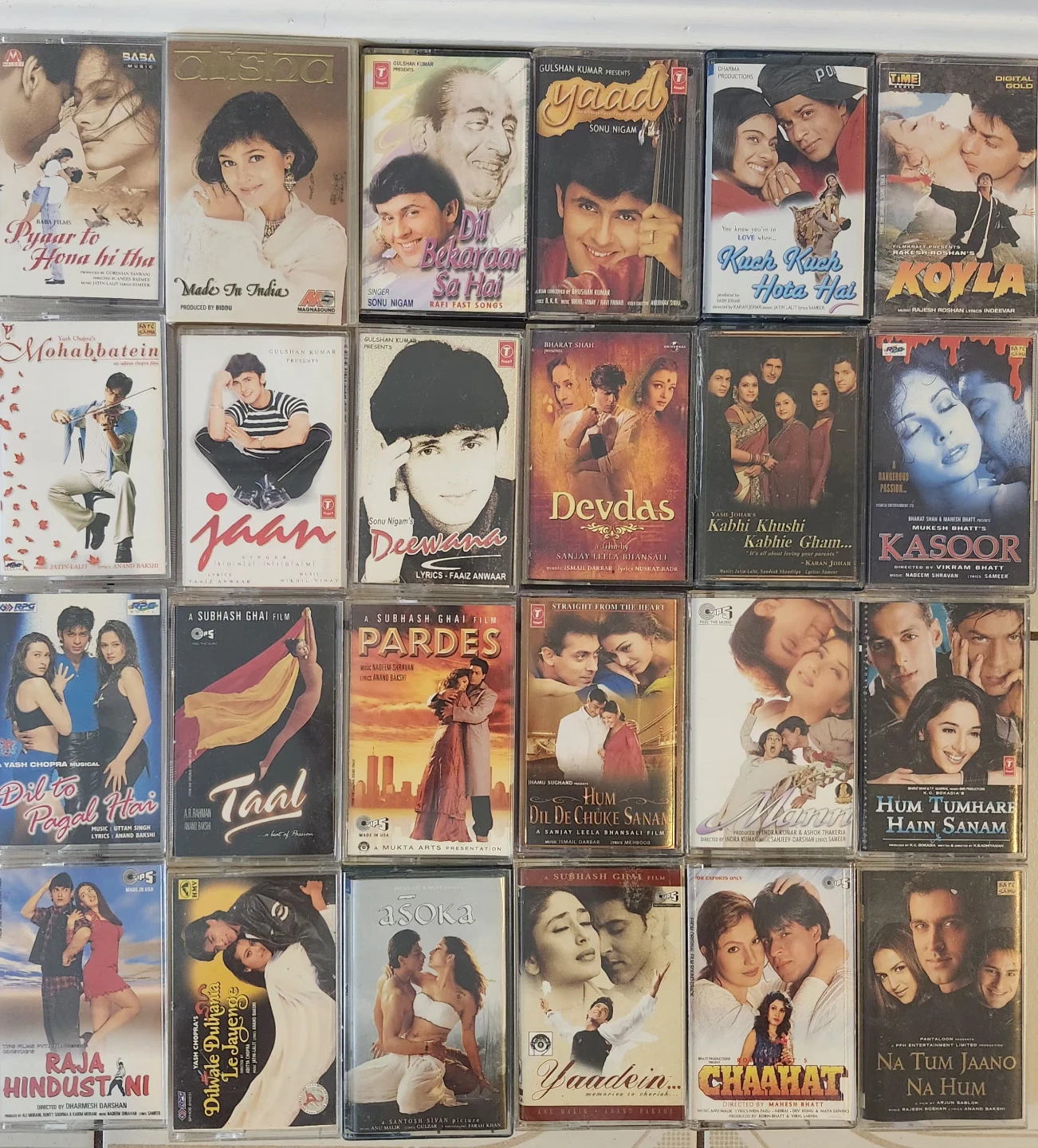 Assorted Bollywood Movie Cassette Tapes