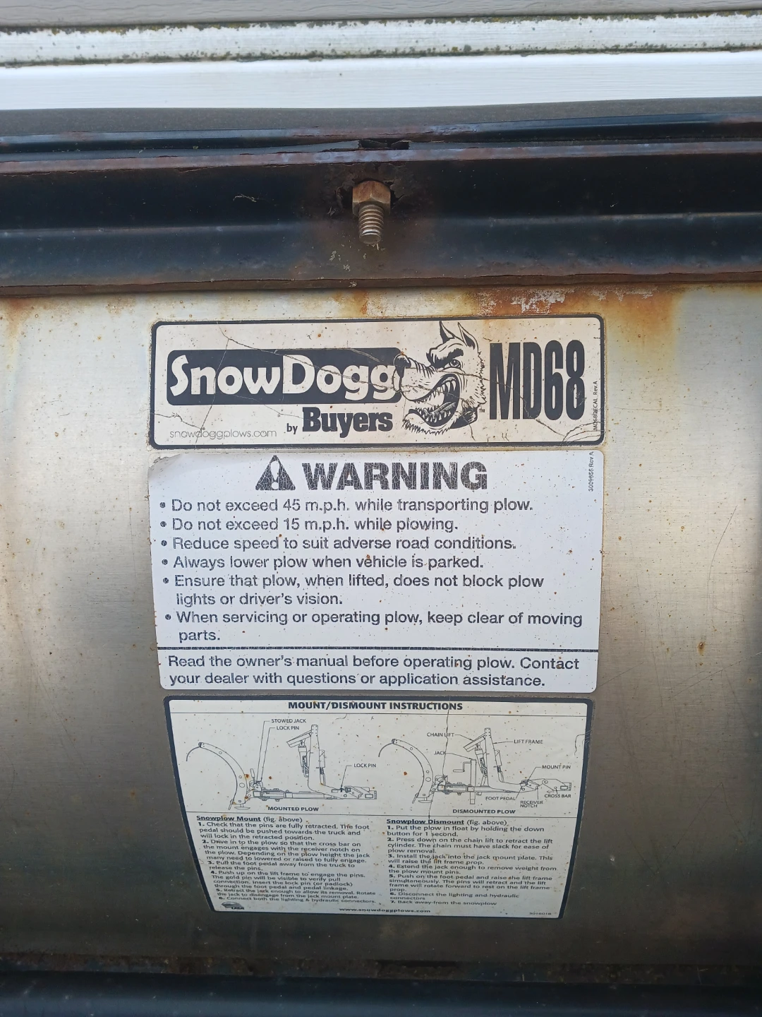 SnowDogg md68 plow