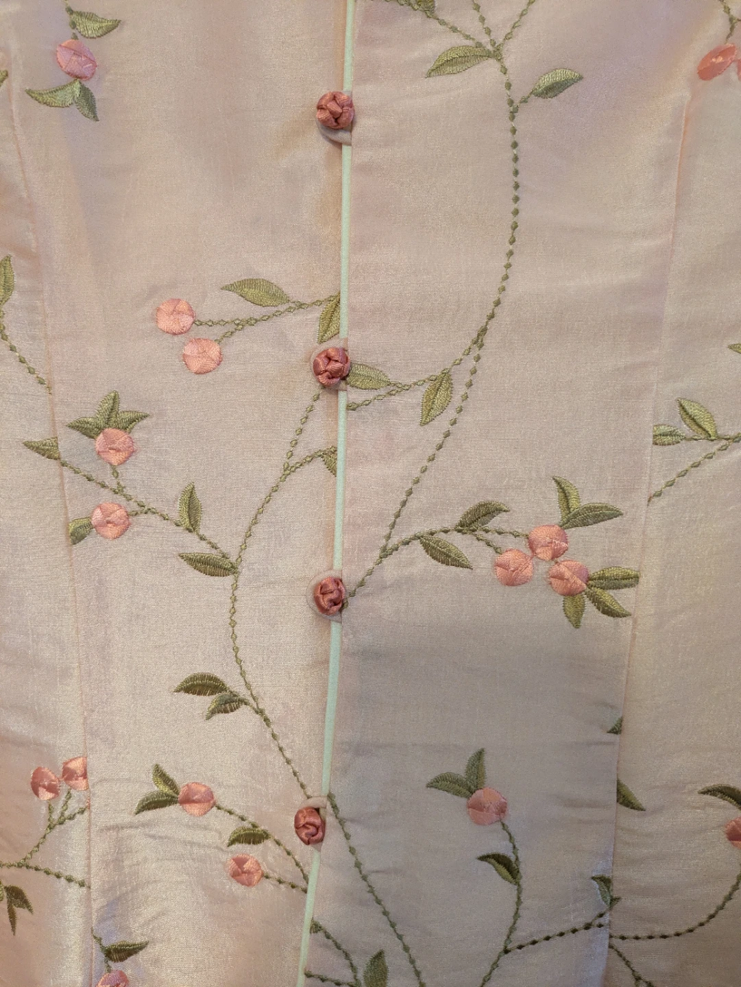 Pink Embroidered Silk Button-Up jacket - photo 2