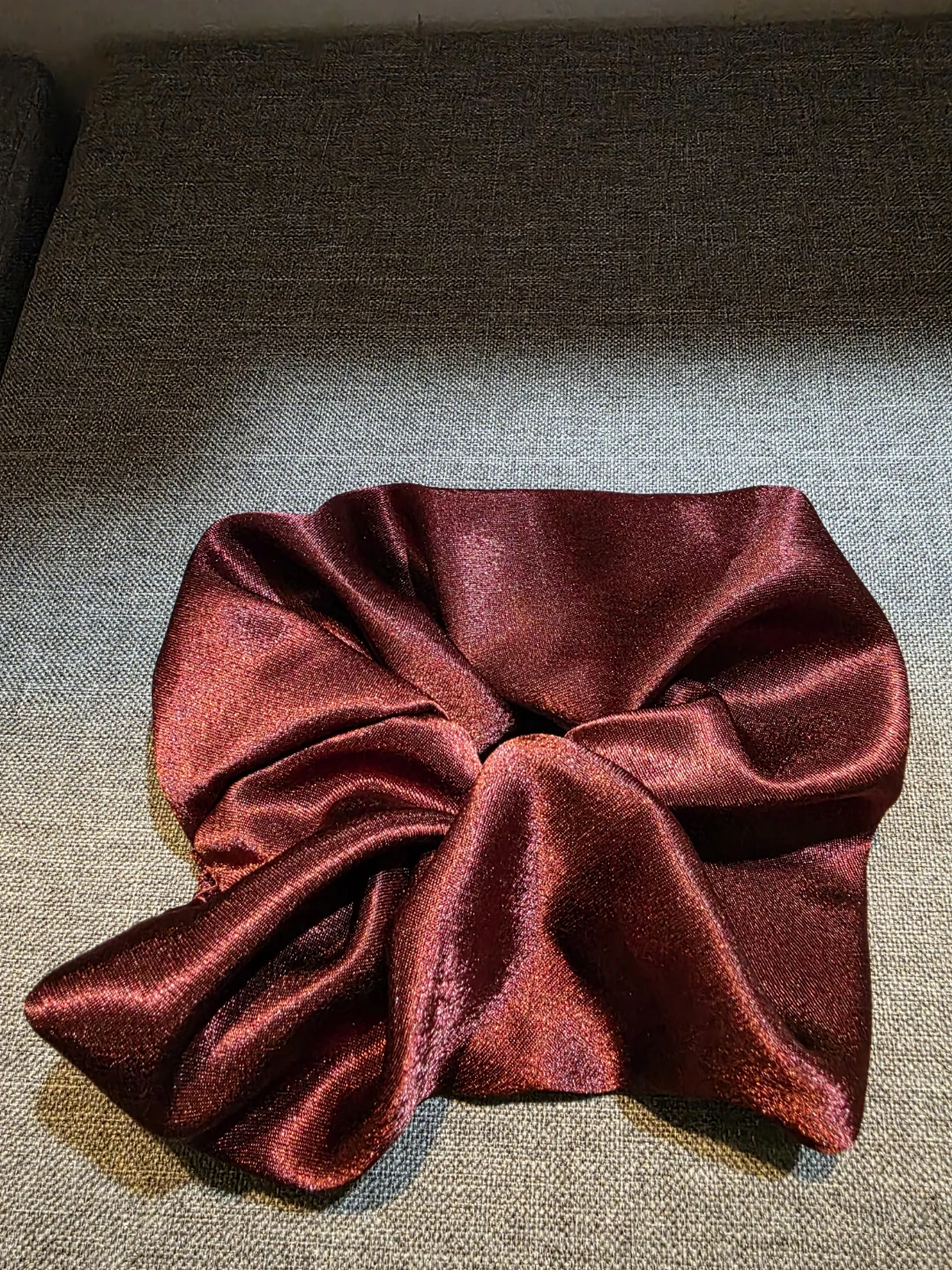 Burgundy Satin Scrunchie (Large)