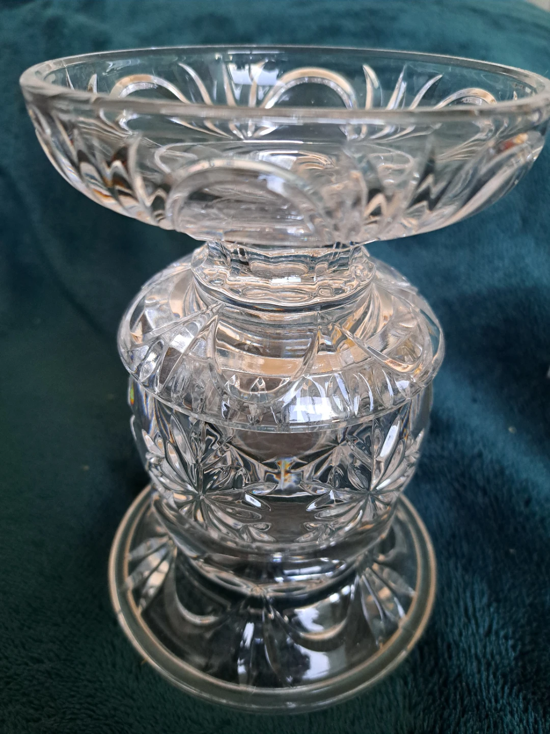 Clear Crystal Glass Candlestick Holder
