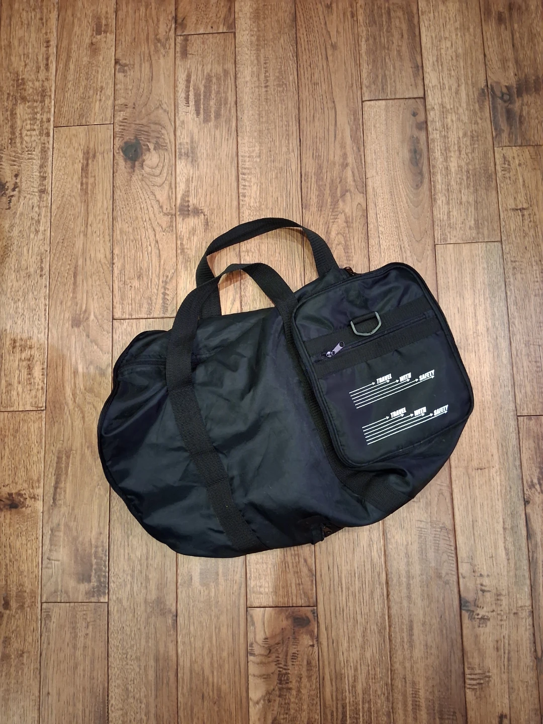 Black duffle bag