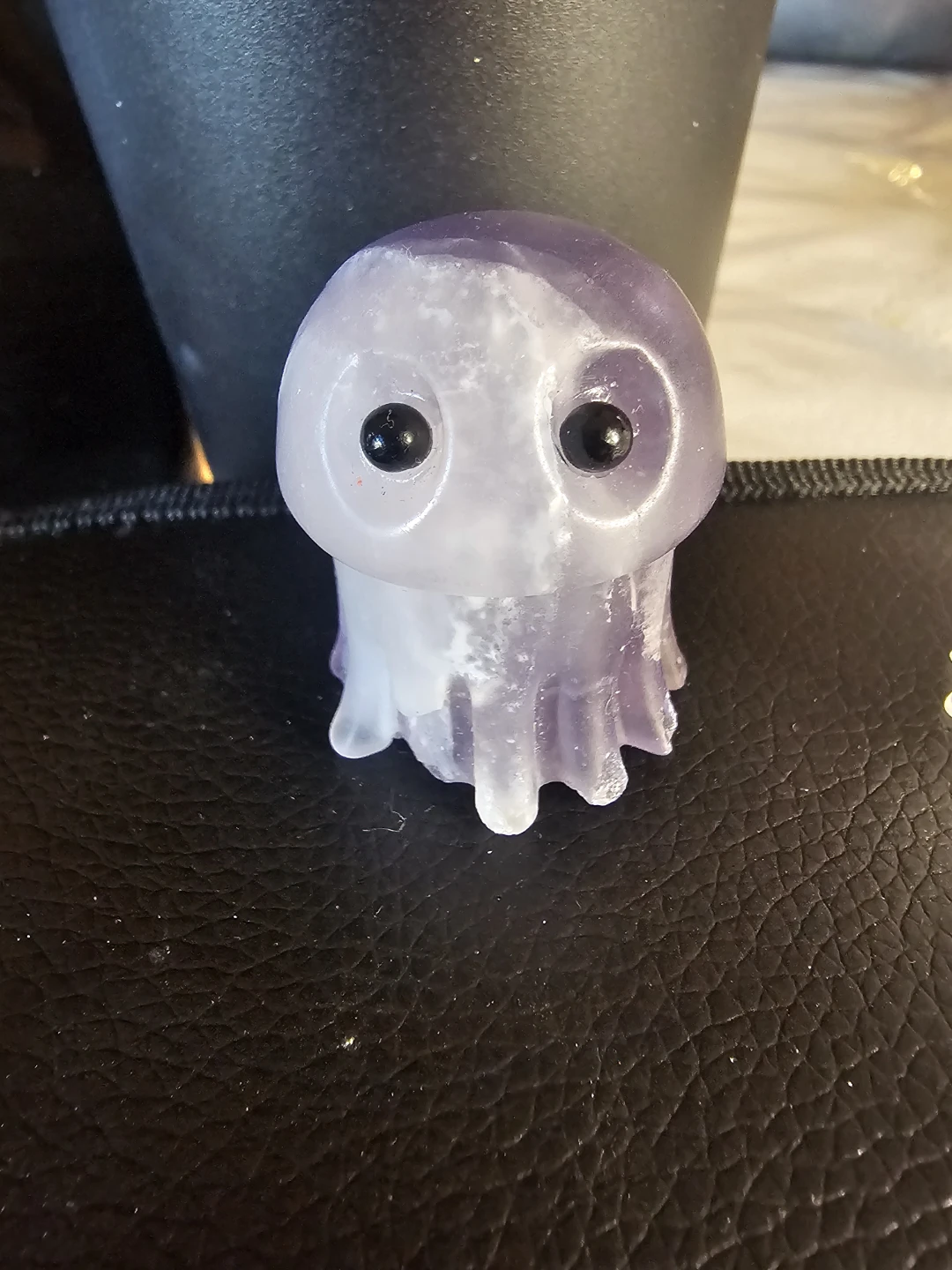 Carved Amethyst & Clear Quartz Jellyfish Crystal Figurine
