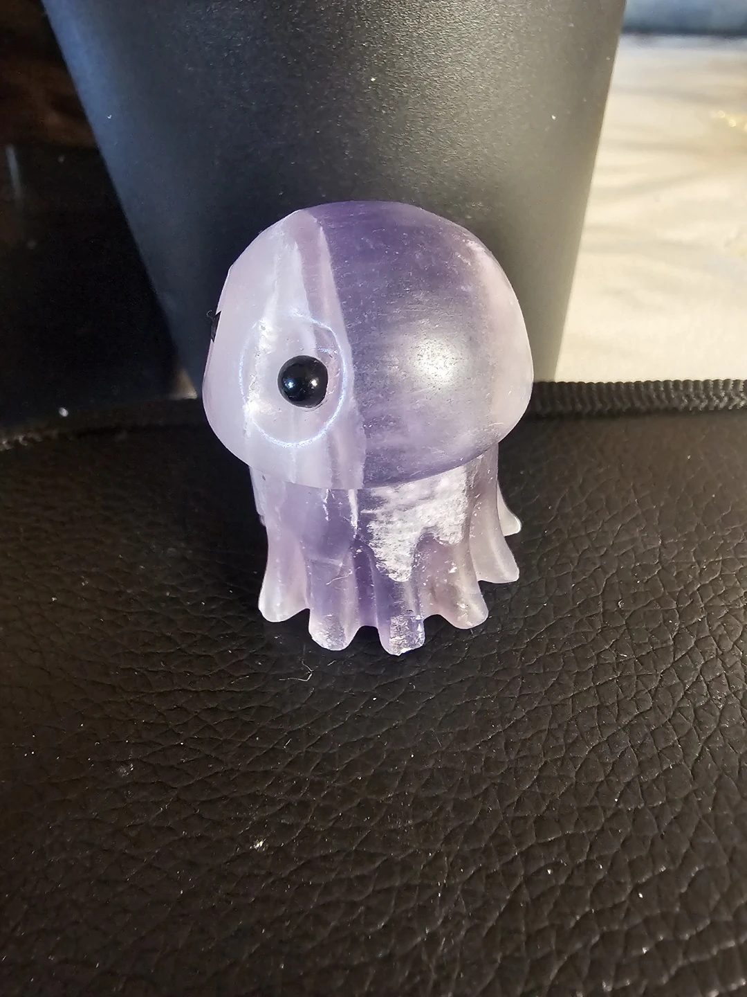 Carved Amethyst & Clear Quartz Jellyfish Crystal Figurine - photo 2