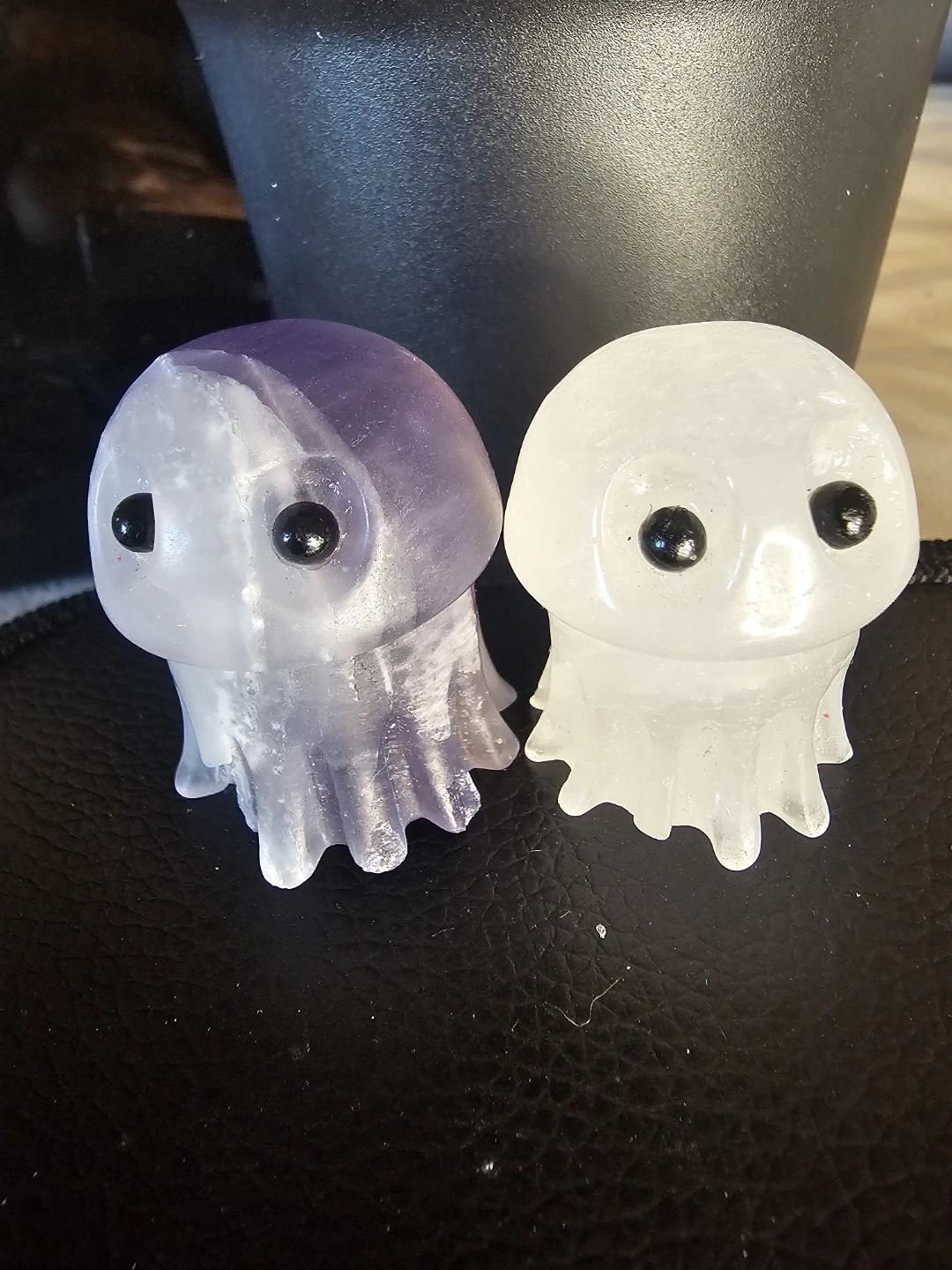 Carved Amethyst & Clear Quartz Jellyfish Crystal Figurine - photo 5