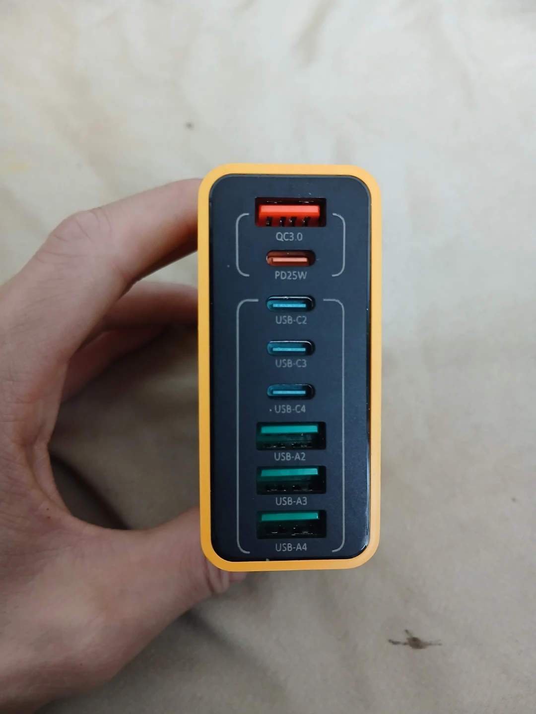 Yellow 100 Watt Wall Charger With 8 USB Ports - photo 2