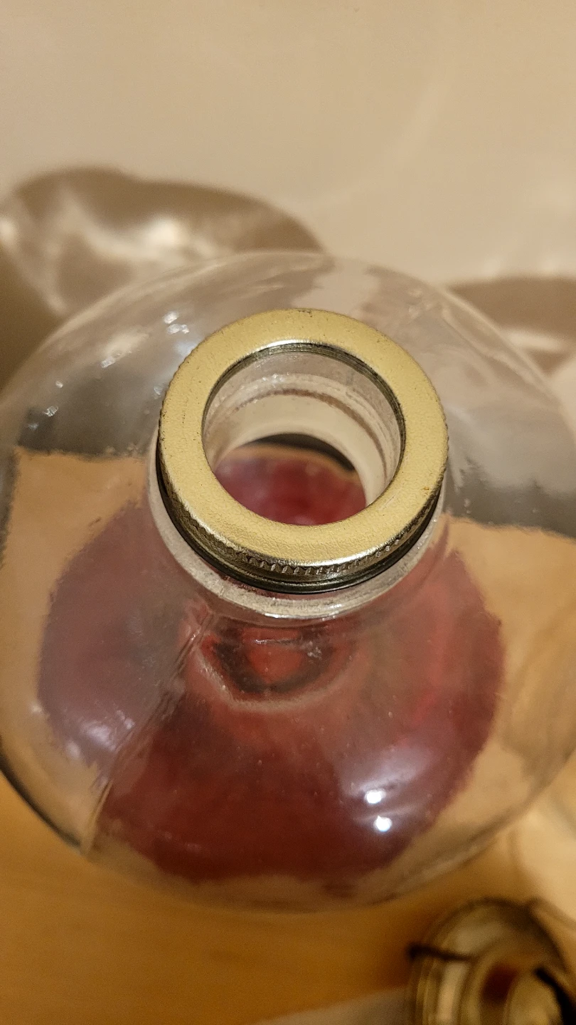 Vintage Ruby Red Kerosene Oil Lamp - photo 3