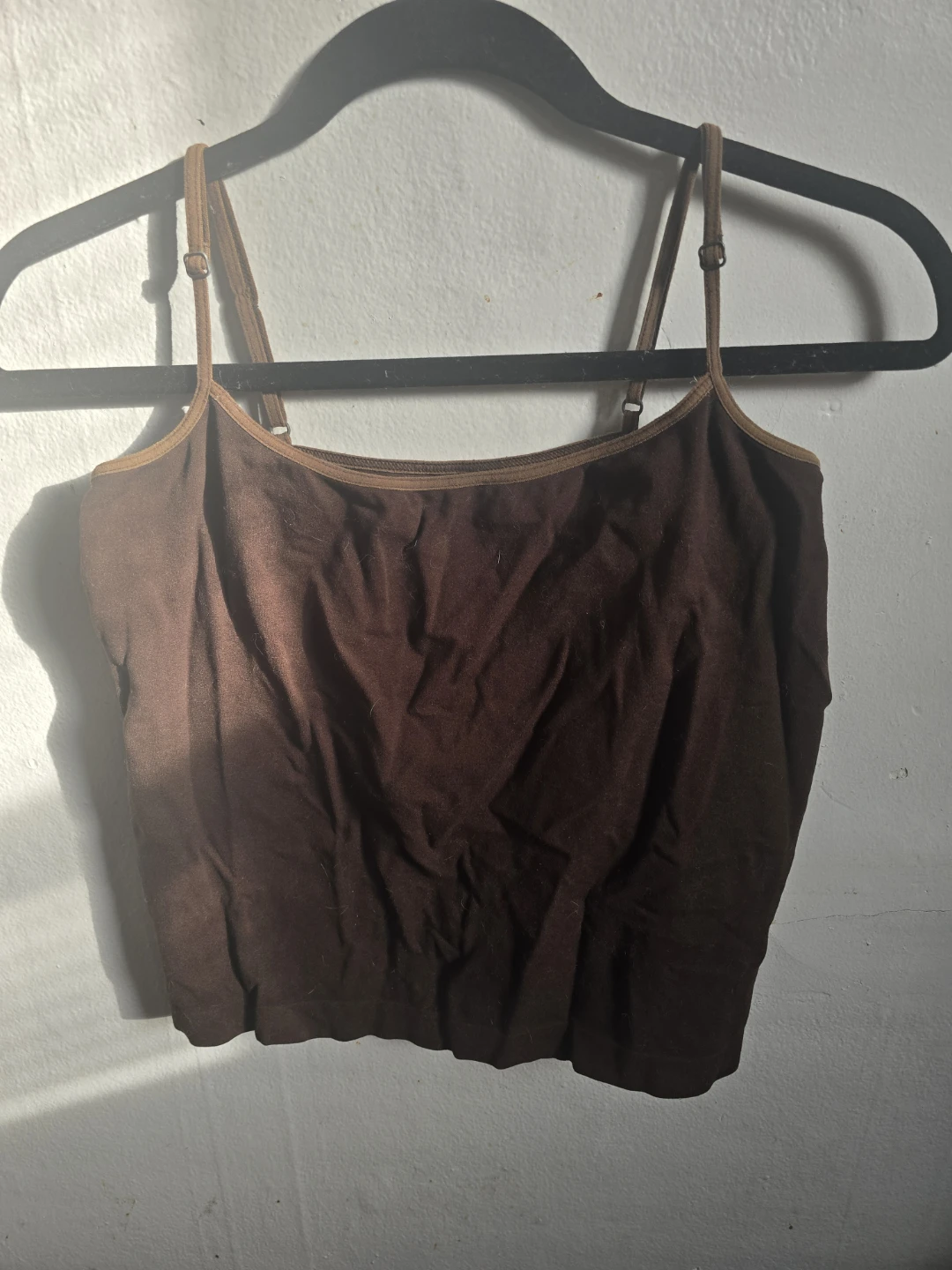 Brown Spaghetti Strap Cropped Tank Top - photo 3