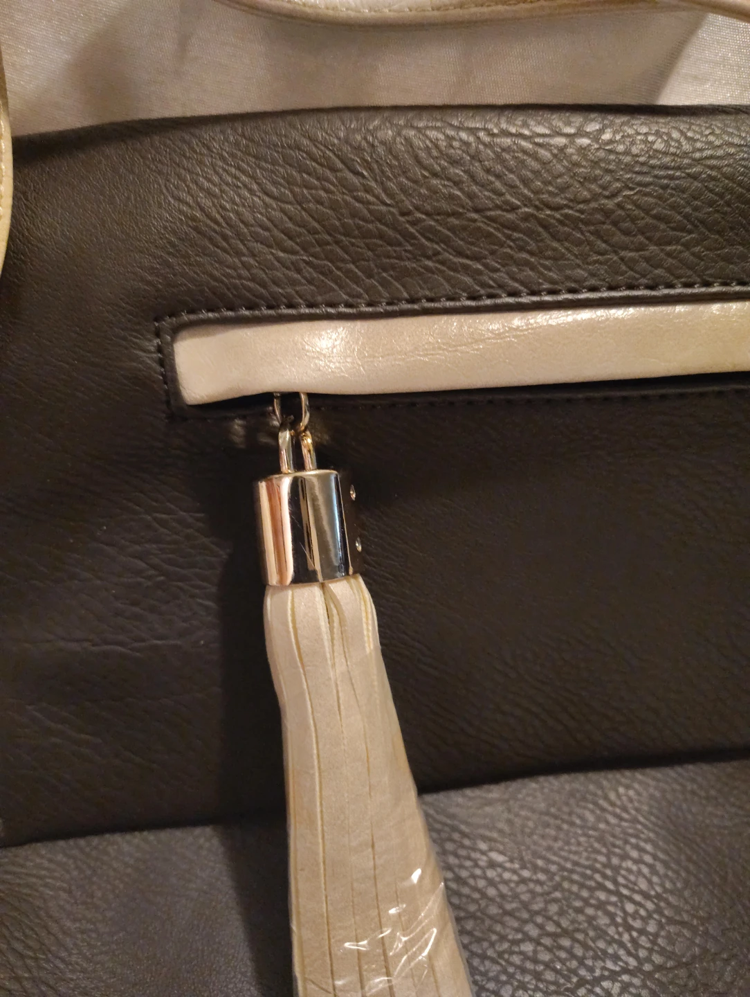 Brown Faux Leather Clutch Purse with Tassel - photo 2