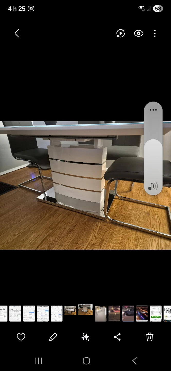 Modern White Dining Table with Chrome Legs