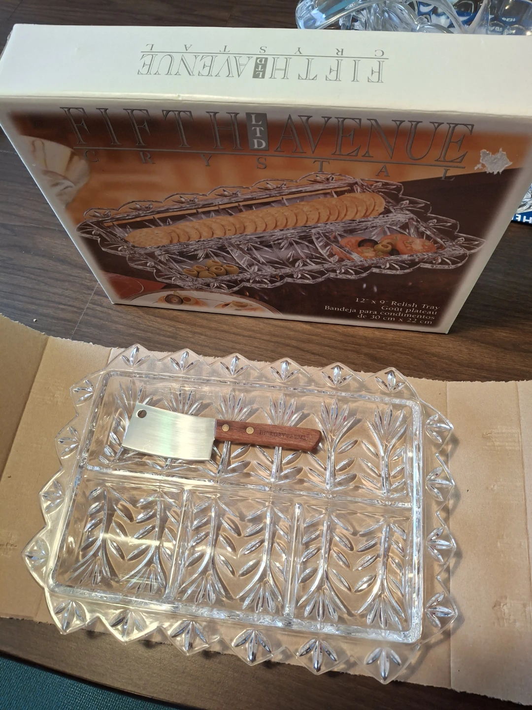 Fifth Avenue Crystal Relish Tray with Server