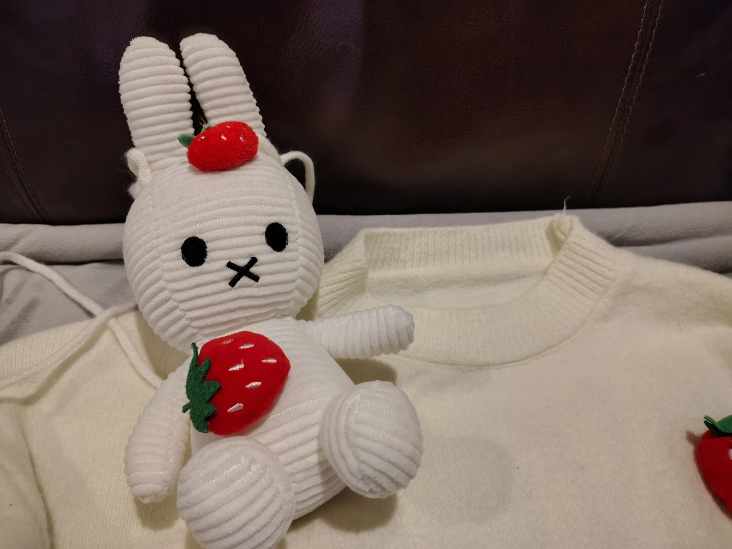 Miffy Cream Sweater with Strawberry Appliqués - photo 3