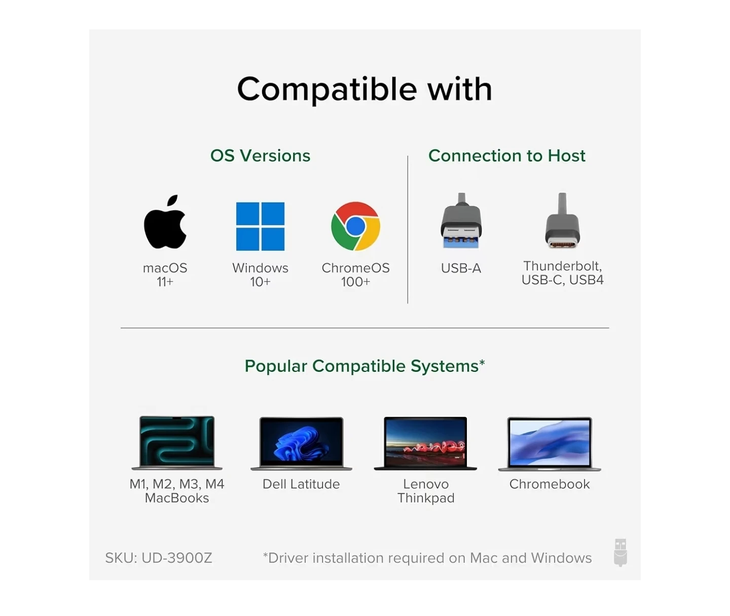 Plugable USB 3.0 & USB-C Universal Laptop Docking Station - photo 4