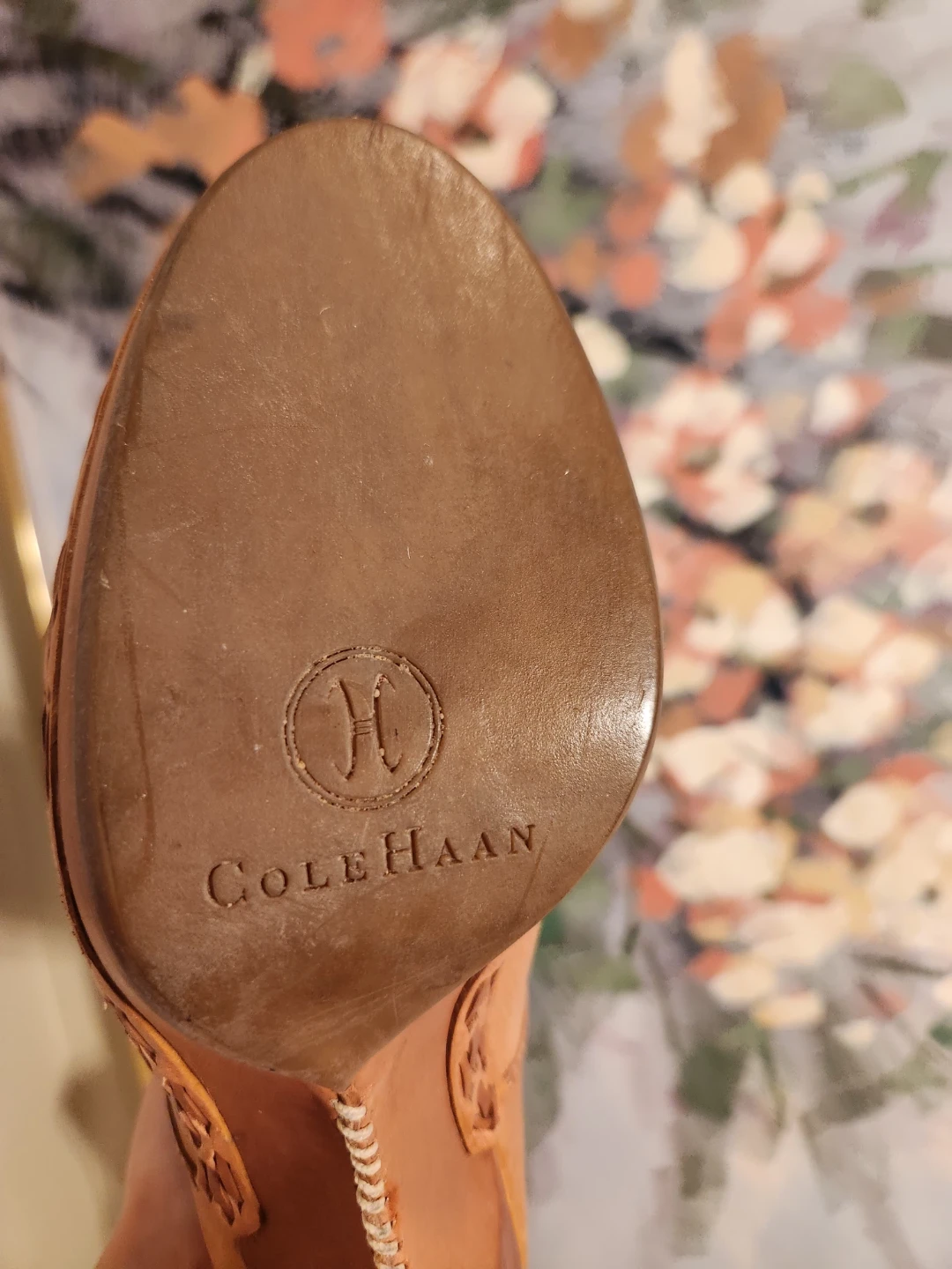 Size 6/6.5 Cole Haan Tan Leather Wedge Boots - photo 2
