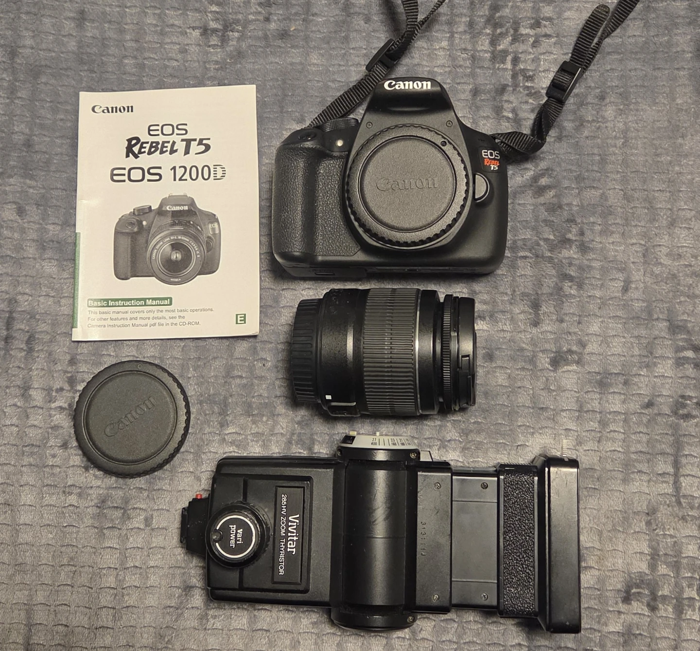 Canon EOS Rebel T5 1200D Camera with Lens and Accessories