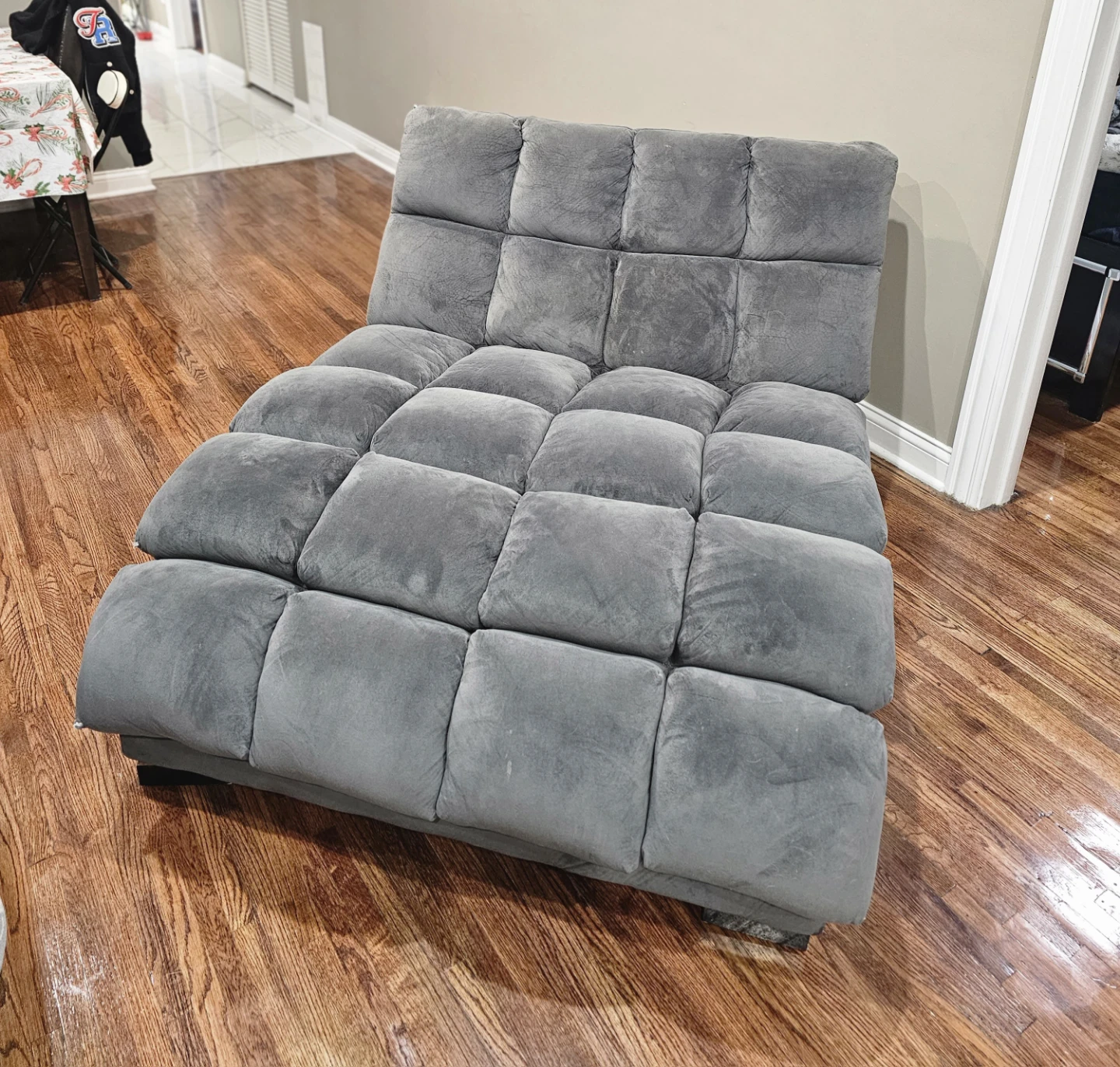 Grey Foldable Futon Couch Chair - photo 2