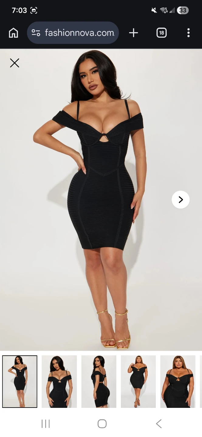 Fashion Nova Black Off-the-Shoulder Cutout Bodycon Dress