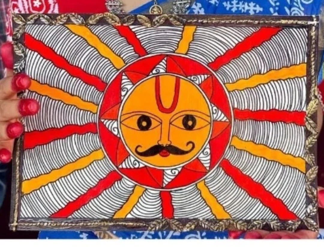 Hand-Painted Sun God Wall Art