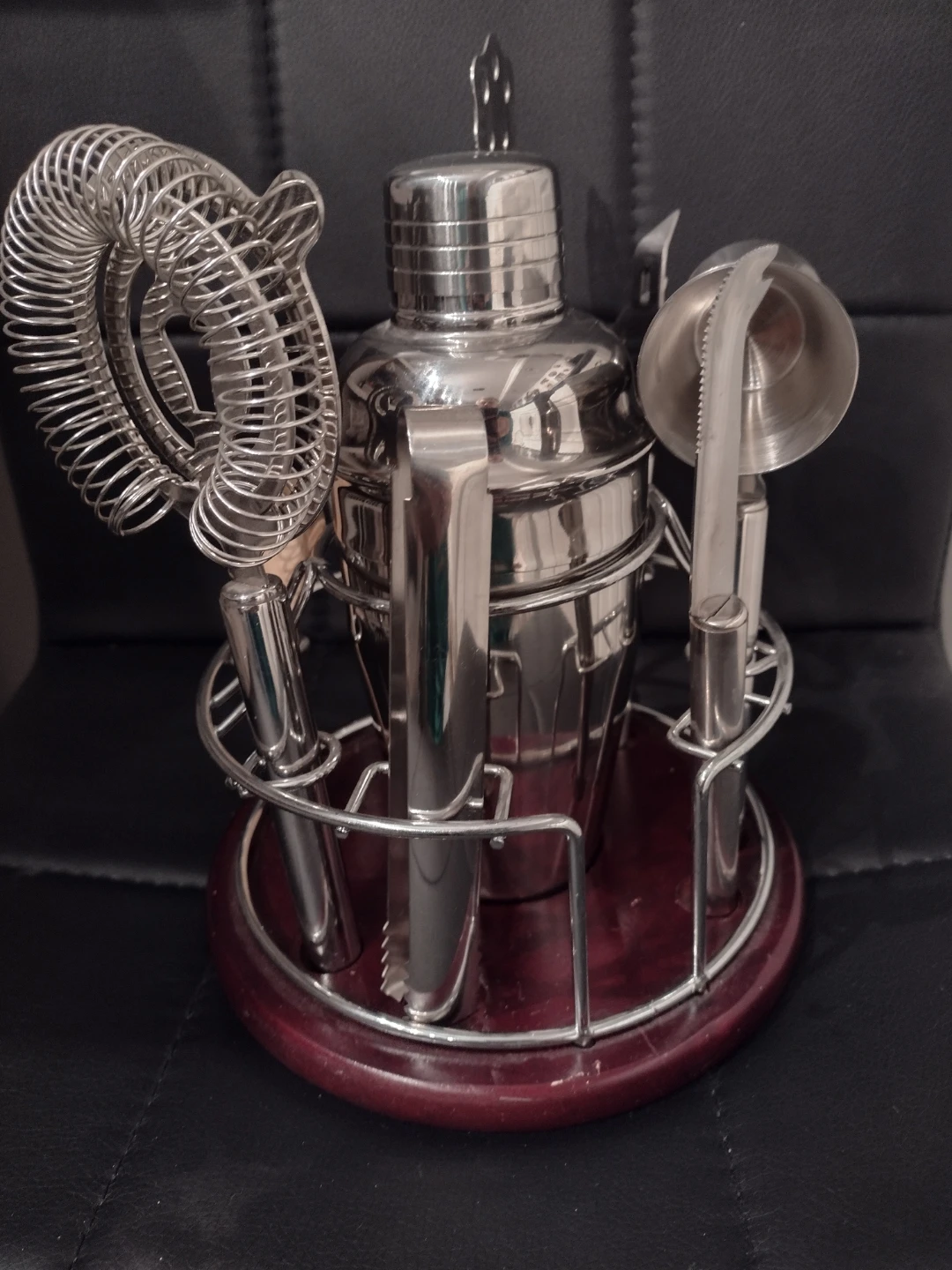 10-Piece Stainless Steel Cocktail Shaker Set with Stand - photo 2