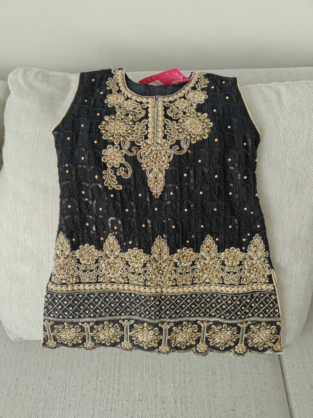 K-V Garments Black Embellished Kids ,2 pics