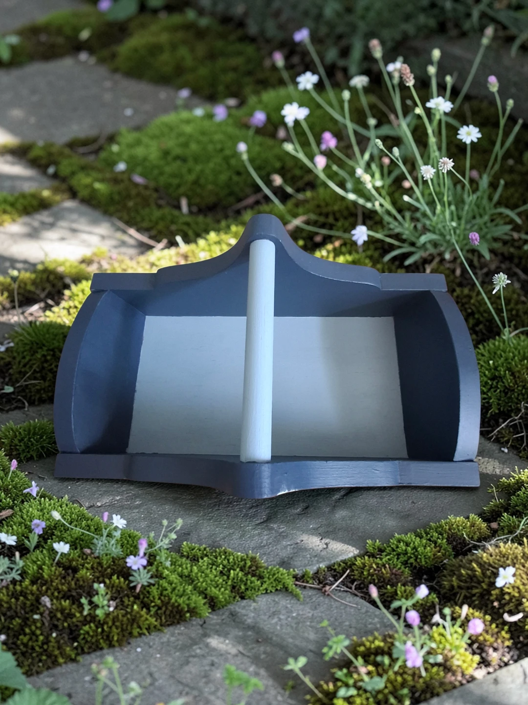 Wooden Caddy with Handle - Flower Design - photo 2