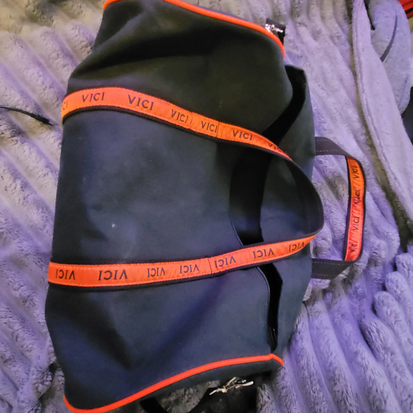 Scarborough & Tweed Black Duffle Bag with Orange VICI Logo - photo 4
