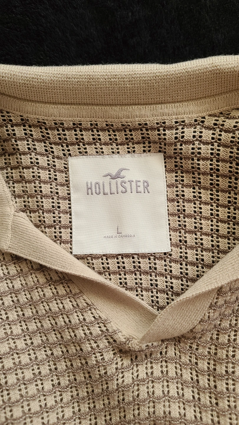 Textured Sweater Polo - Light Brown - Size Large 🏆 - photo 2
