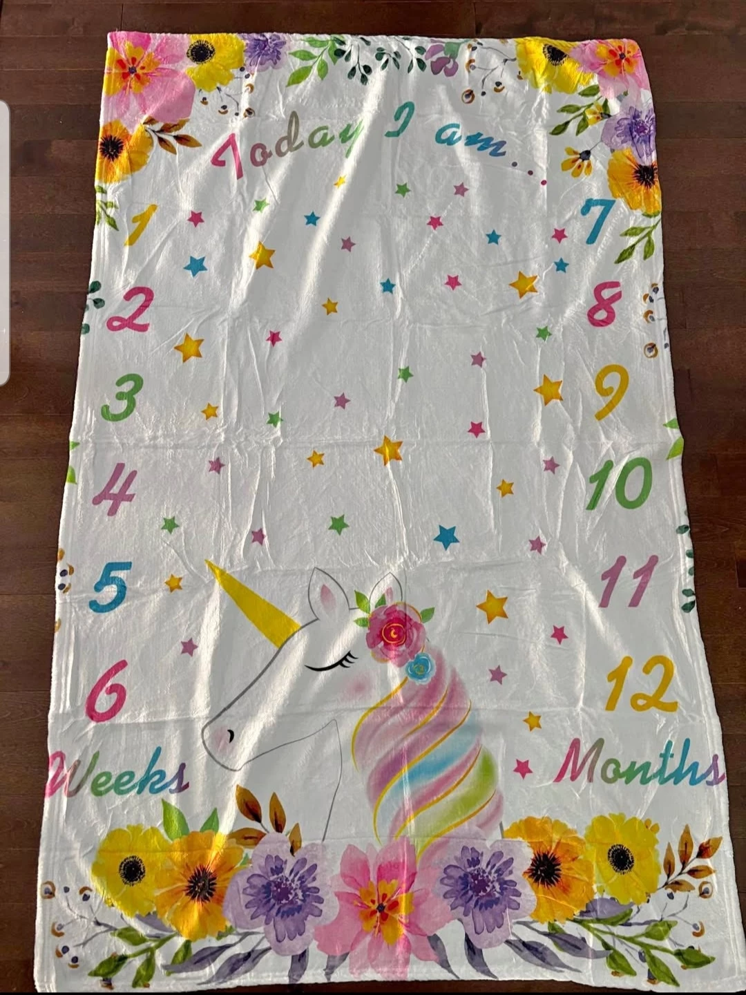 Unicorn Baby Milestone Blanket