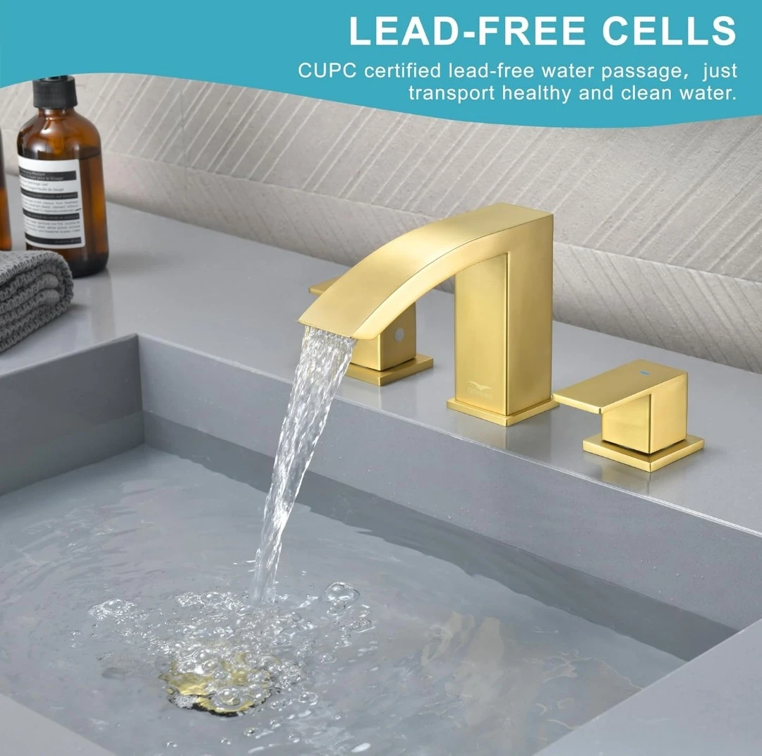 Qisheng Matte Gold Bathroom Faucet with Pop Up Drain