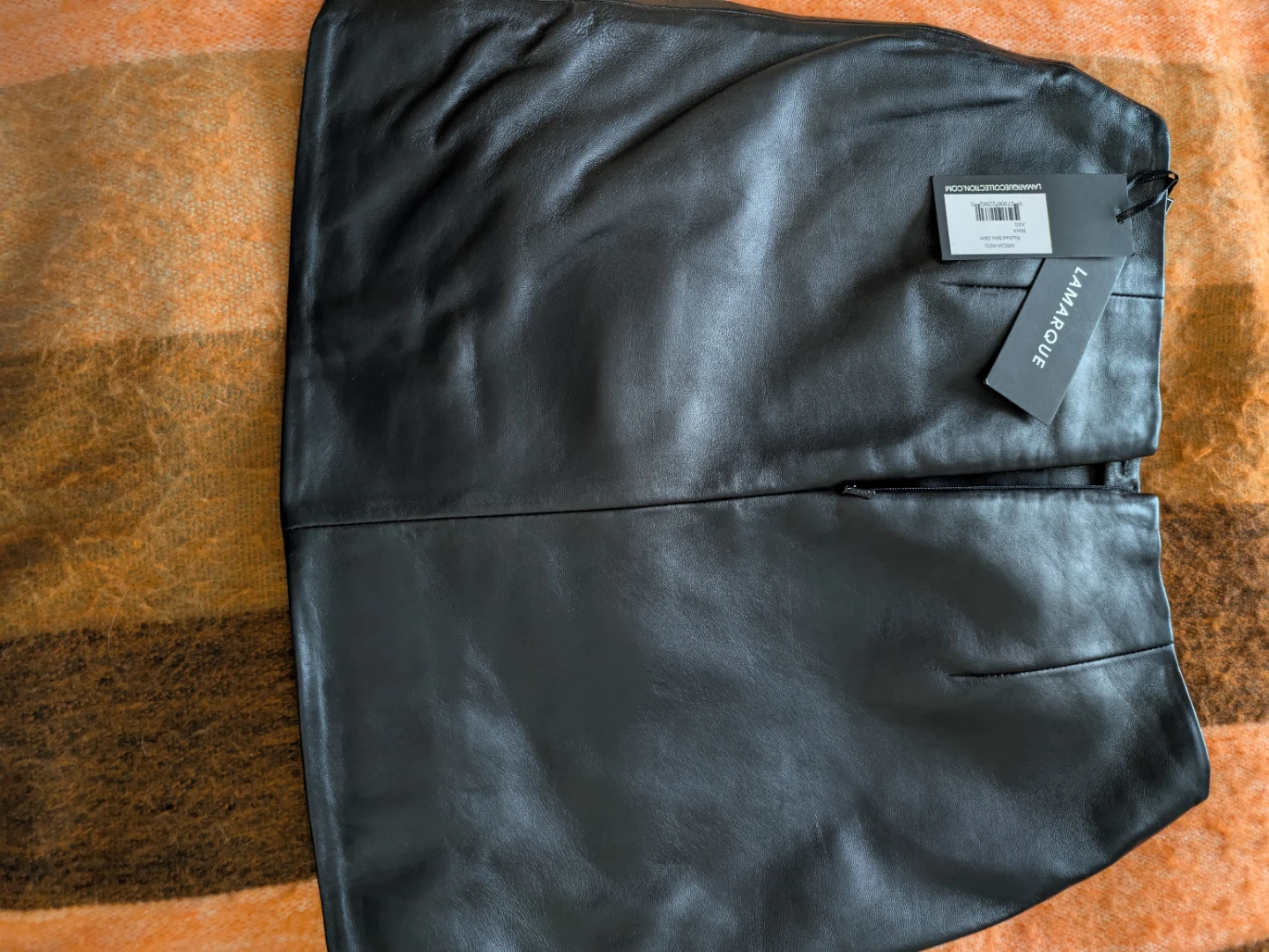 LAMARQUE Black Leather Ruched Mini Skirt - XXS - photo 2