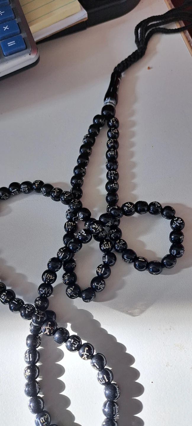 Black prayer beads with Arabic calligraphy - photo 3