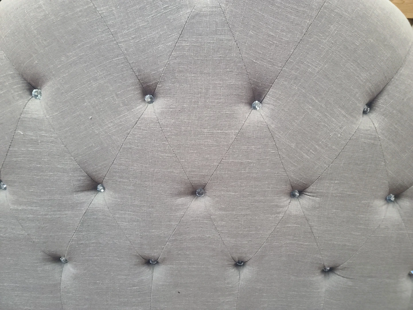 Grey Tufted Headboard with Crystal Accents - photo 2