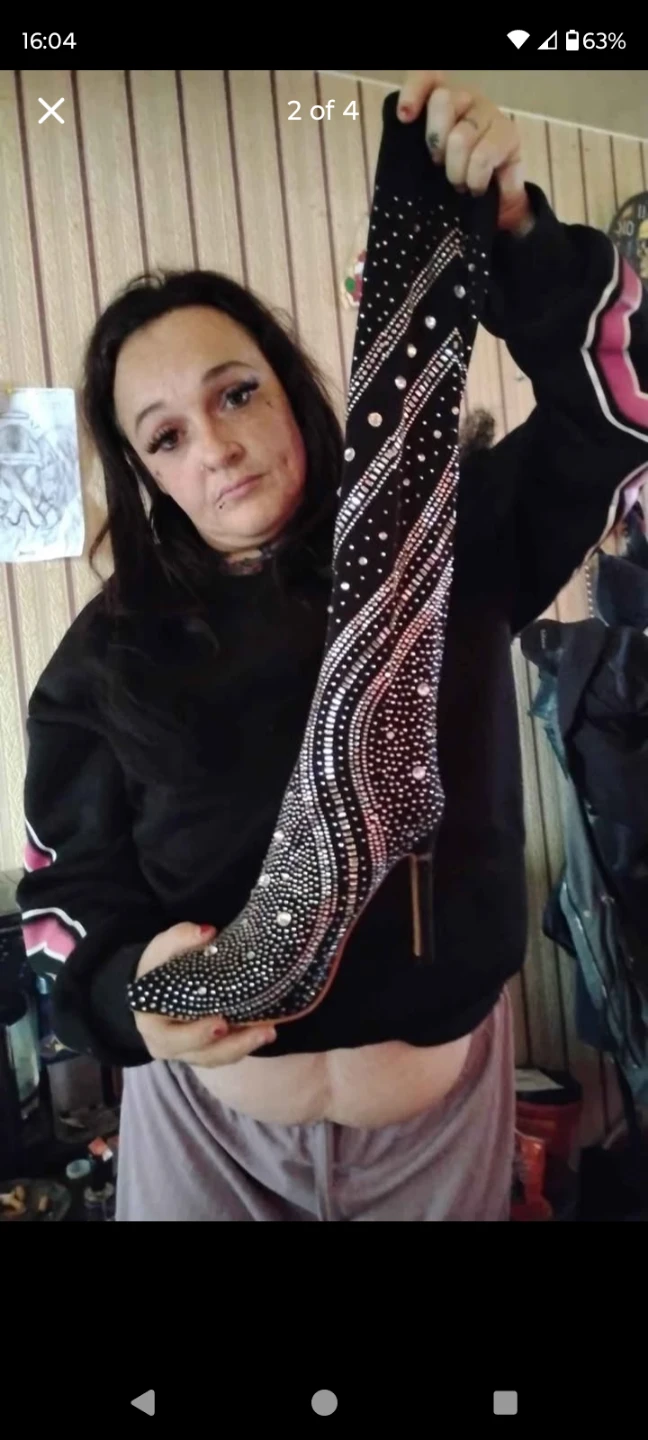 Black Rhinestone Embellished Stiletto Boots - photo 3