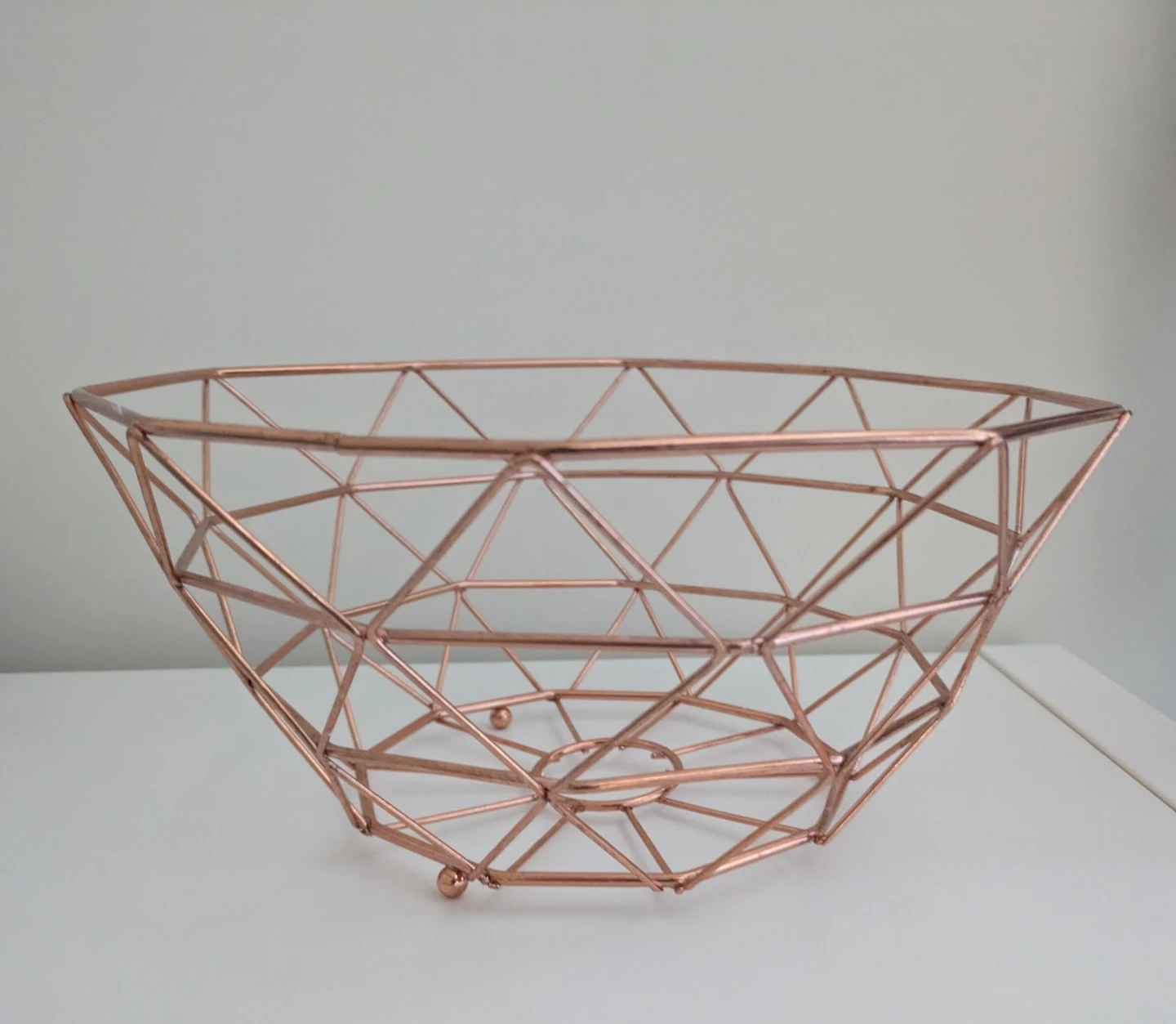 Rose Gold Geometric Fruit Bowl