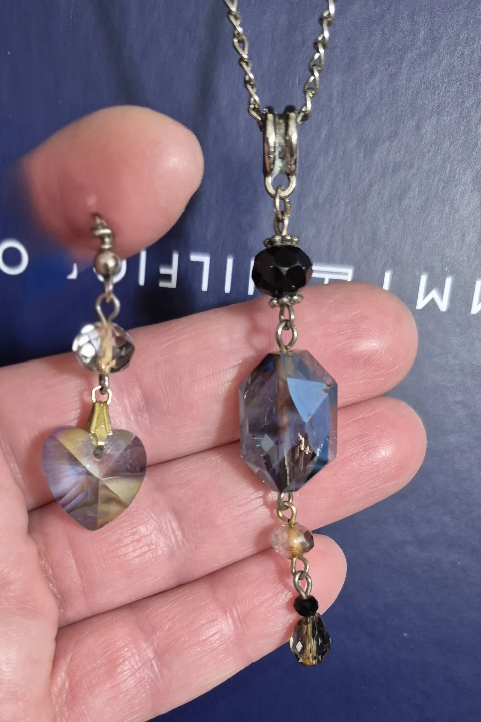 New Crystal Pendant Necklace and Earrings Set - photo 5