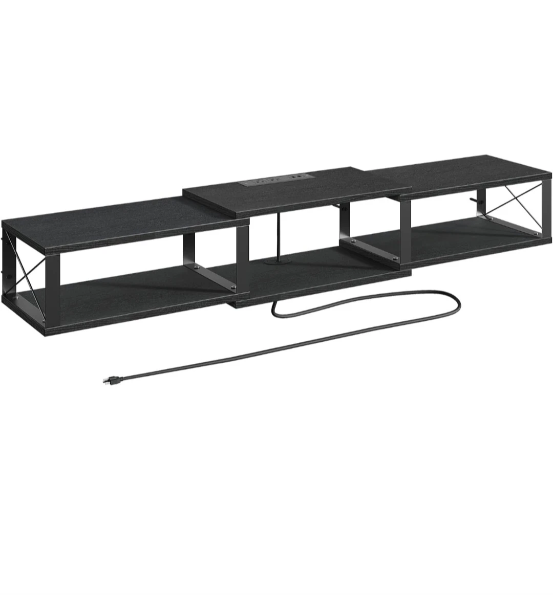 MAHANCRIS Floating TV Stand with 2 AC Outlets & 2 USB Ports