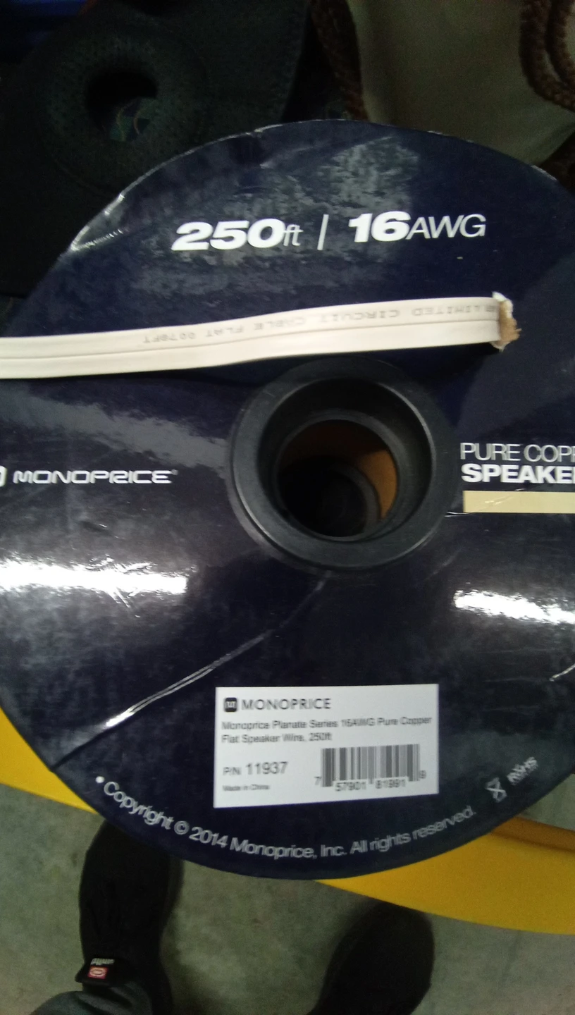 Partial Monoprice 16AWG Pure Copper Flat Speaker Wire