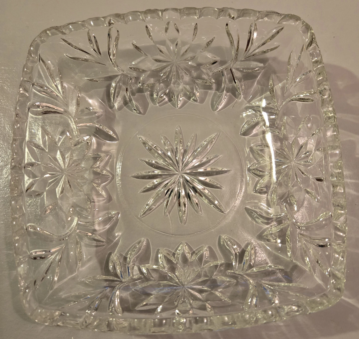 Vintage Cut Crystal Square Dish