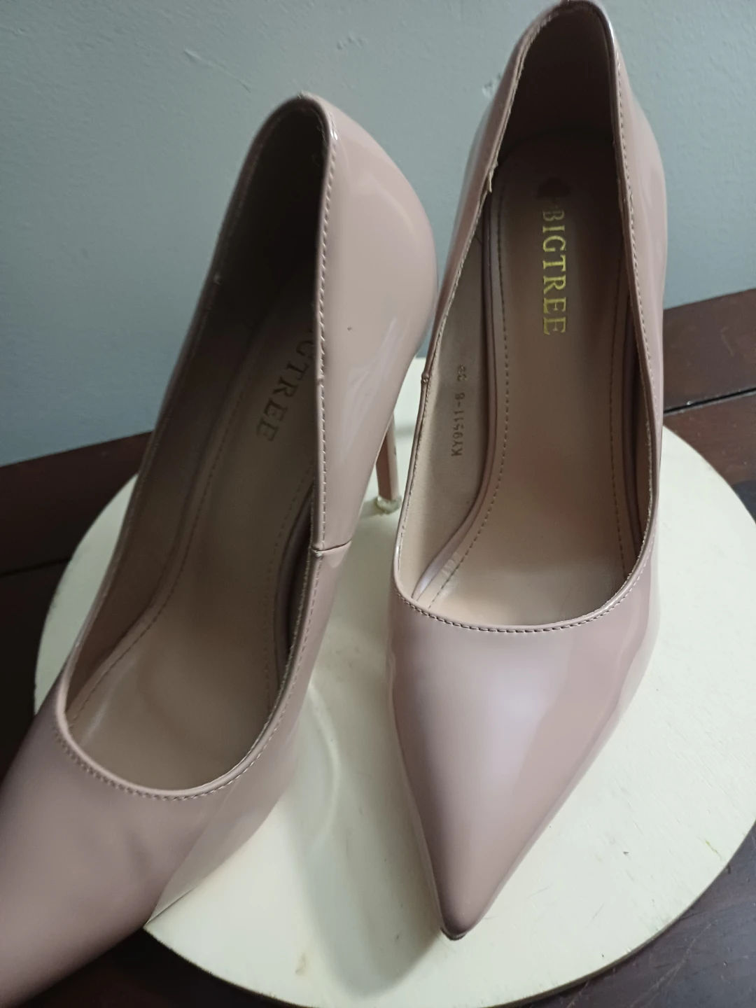 BIGTREE Patent Nude Stiletto Heels - Size 39 - photo 3