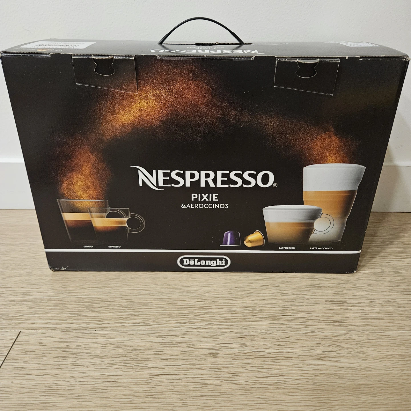 Nespresso Pixie & Aeroccino3 Coffee Machine with 14 Capsules