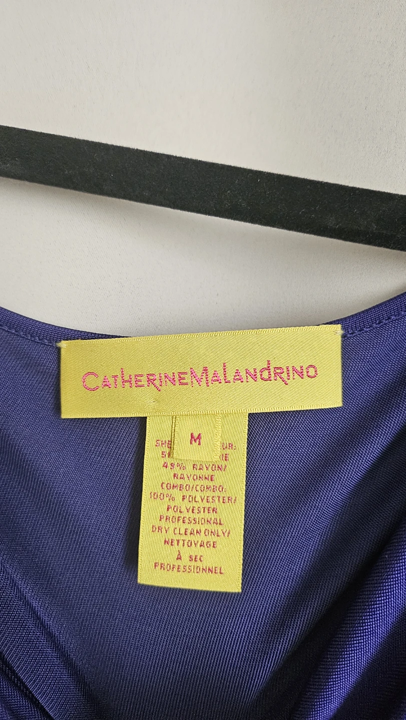 Catherine Malandrino Purple Draped One-Shoulder Top - photo 3
