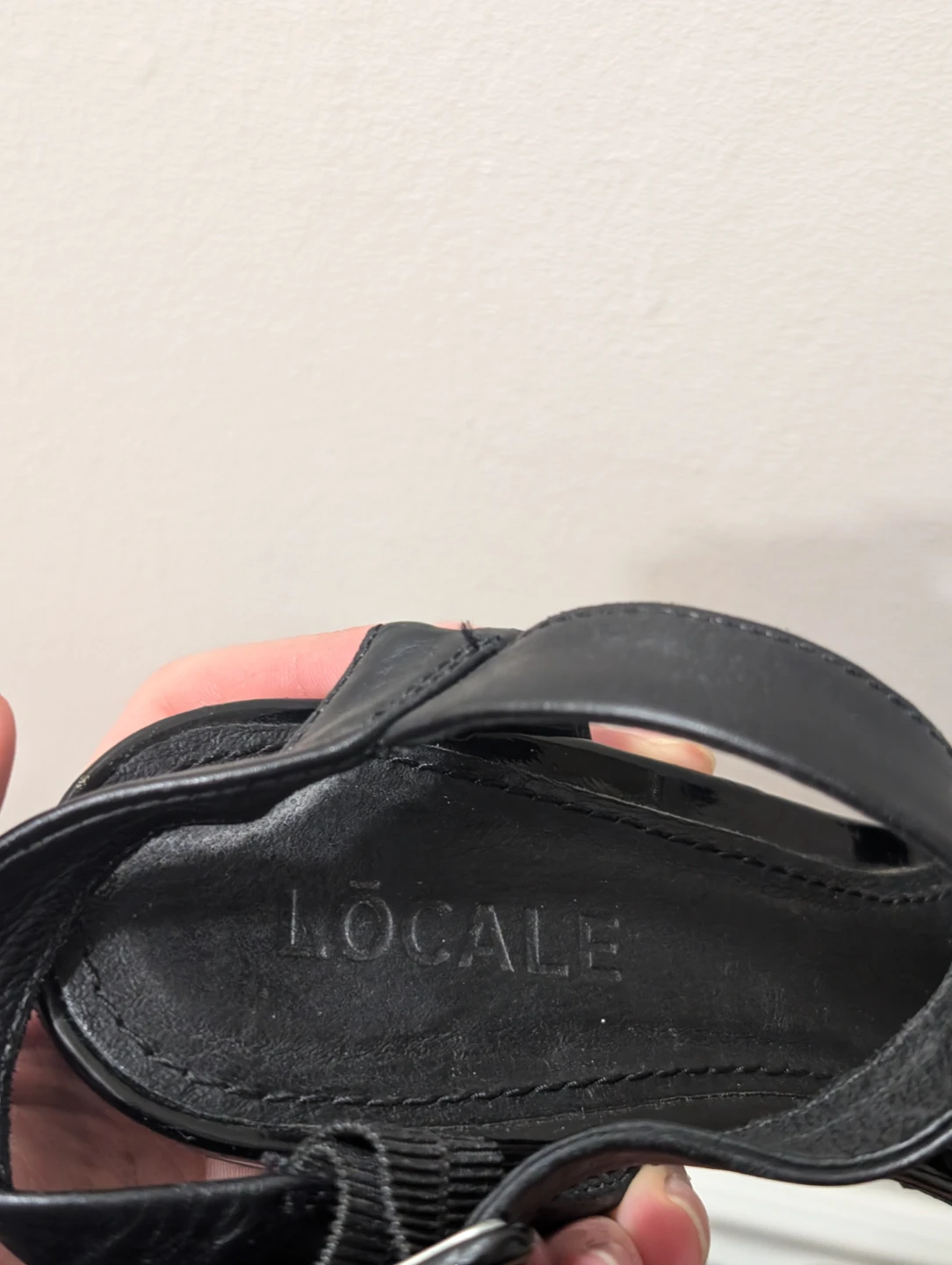 LOCALE Black Leather Ankle Strap Heels - photo 2