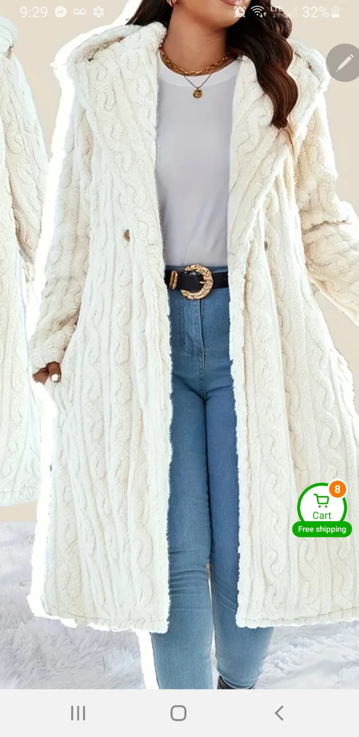 Hand knit plush coat