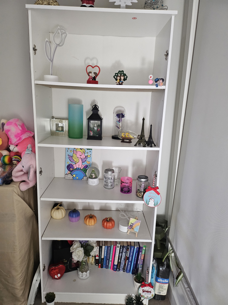 White 5-Shelf Bookshelf