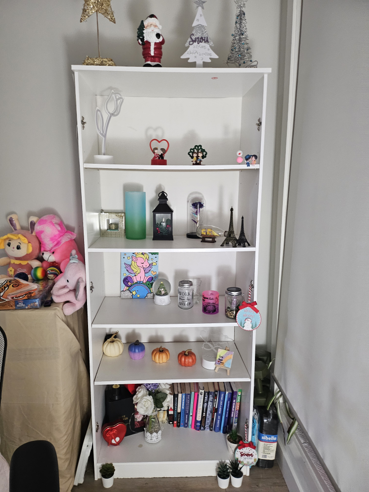 White 5-Shelf Bookshelf - photo 3