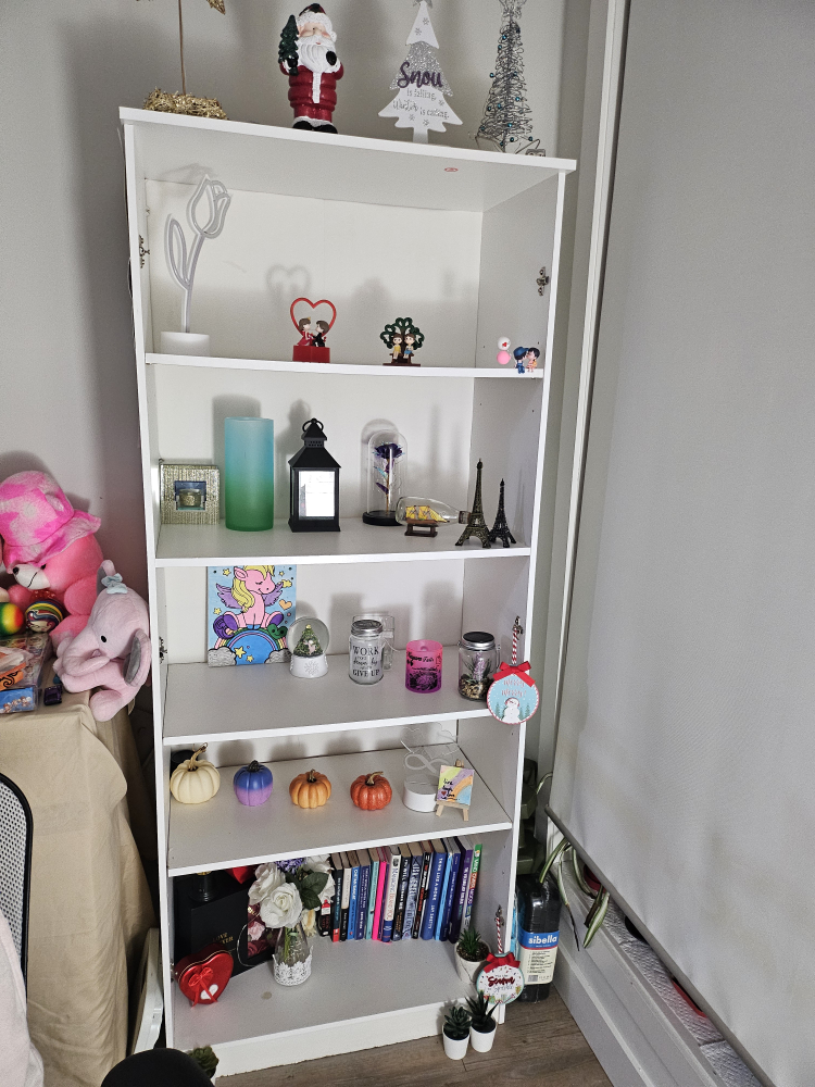 White 5-Shelf Bookshelf - photo 4