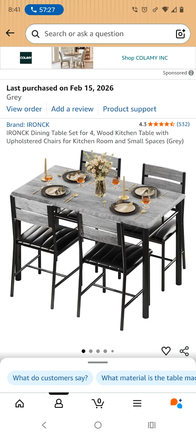 IRONCK Dining Table Set with 4 Upholstered Chairs - photo 2