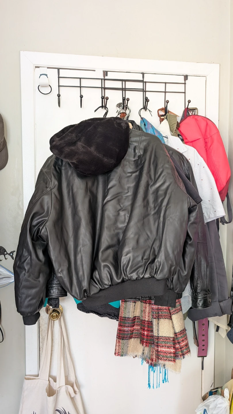 Zara Black Double Sided Faux Leather Bomber Jacket - photo 2