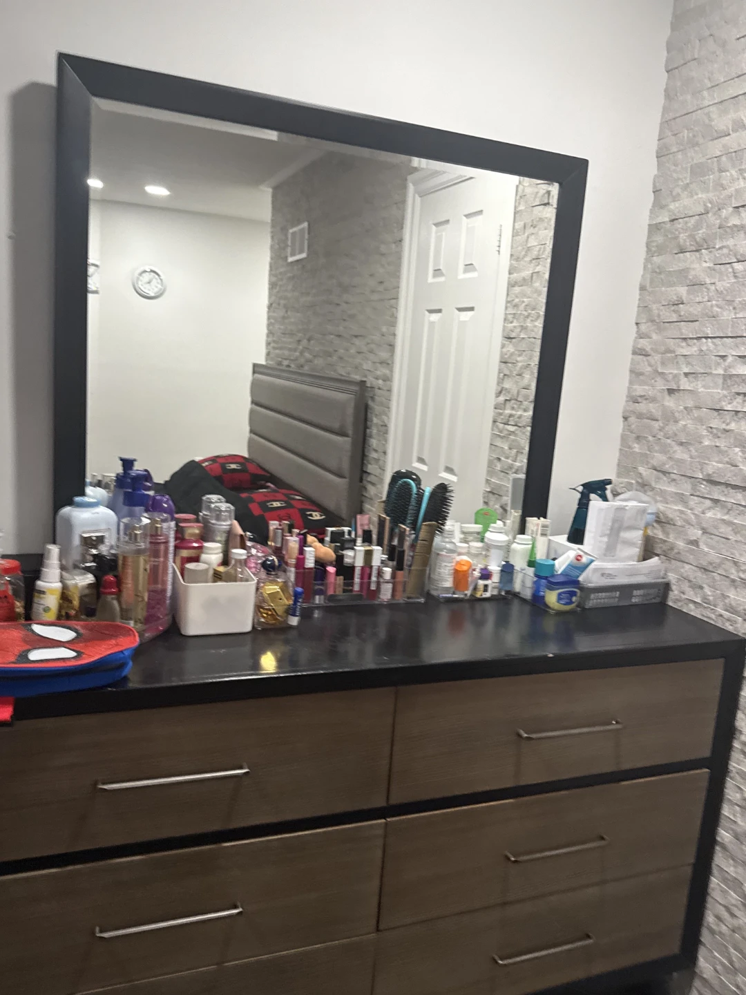 Black Dresser with Mirror